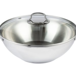 RVS wok of wokpan Ø32 cm (Niet gecoat)
