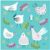 Duni servet 33 x 33 cm hen parade 3-laags